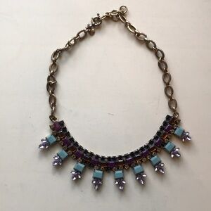 J. Crew blue and purple chunky necklace